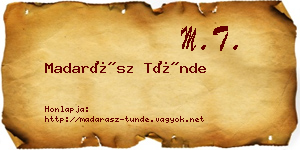 Madarász Tünde névjegykártya
